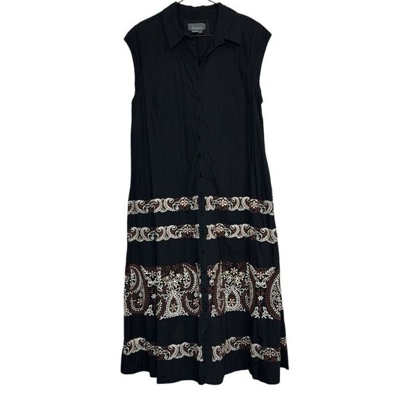 By Anthropologie Cap-Sleeve Shirt Dress L - Picture 3 of 9